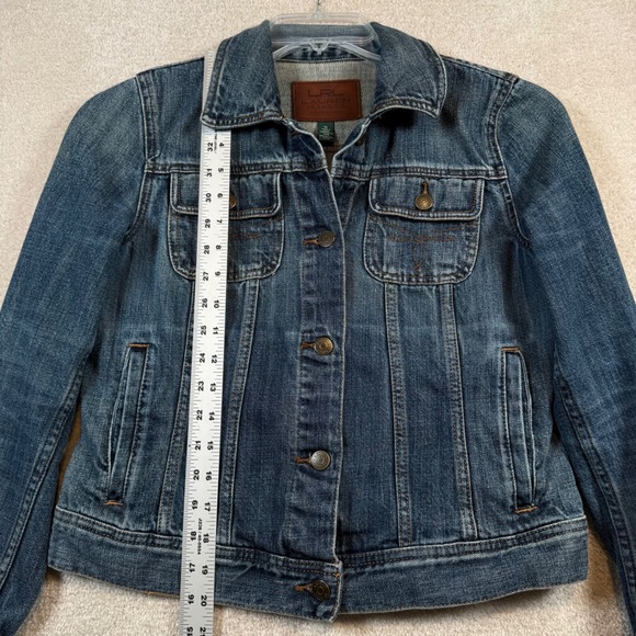 Lauren Ralph Lauren Jeans Co Womens Medium Denim Jean Jacket Blue Classic Fit - Picture 5 of 6